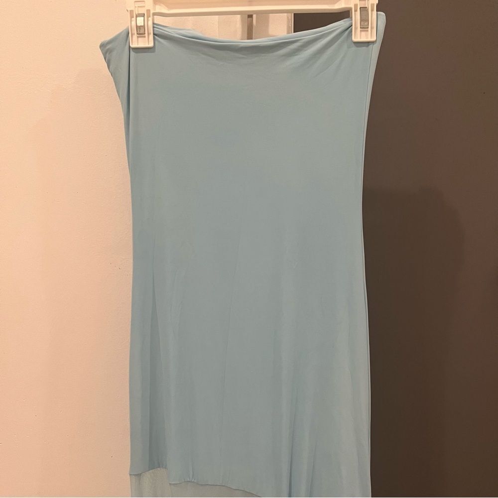 Deme by Gabriella Maxi Dress Light Blue Dahlia Gown Strapless size M - Picture 9 of 11
